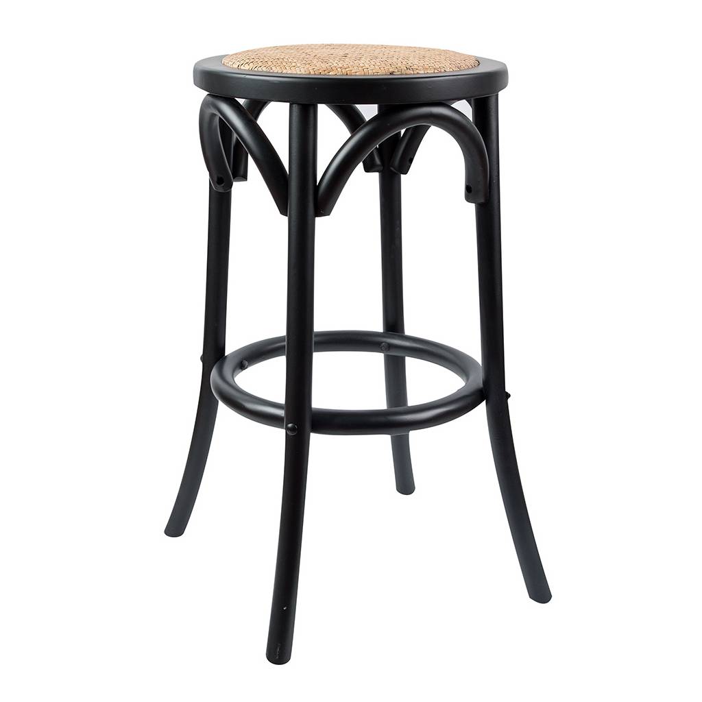 CAFE KITCHEN STOOL IN BLACK 66CM HIGH