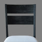 ELIJAH DINING CHAIR WITH FABRIC SEAT IN BRUSHED BLACK ACACIA WOOD