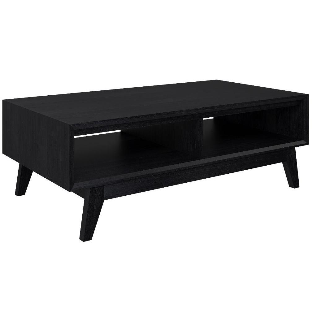 ELIJAH ACACIA WOOD COFFEE TABLE IN BRUSHED BLK