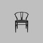 ELIJAH ACACIA WOOD WISHBONE DINING CHAIR IN BRUSHED BLACK - MyChocolateWood