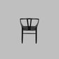 ELIJAH ACACIA WOOD WISHBONE DINING CHAIR IN BRUSHED BLACK - MyChocolateWood