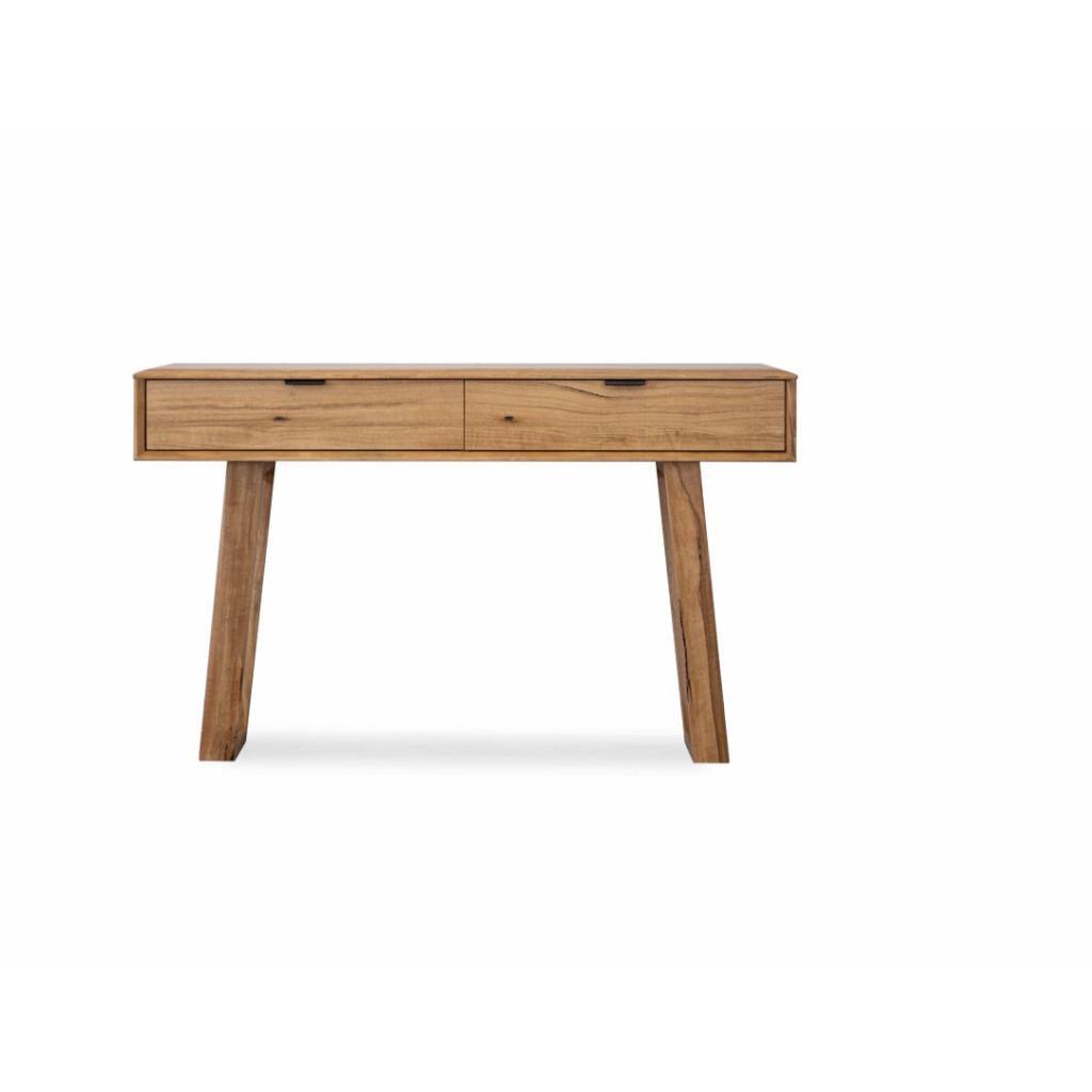 TAMWORTH 2 DRAWER CONSOLE TABLE/HALL TABLE IN MARRI WOOD - NATURAL