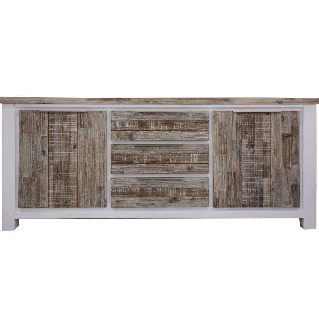 SCARBRO HAMPTONS SOLID ACACIA TIMBER BUFFET SIDEBOARD 2 DOORS 3 DRAWERS 