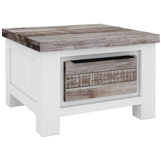 SCARBRO HAMPTONS SOLID ACACIA TIMBER LAMP TABLE WITH 1 DRAW