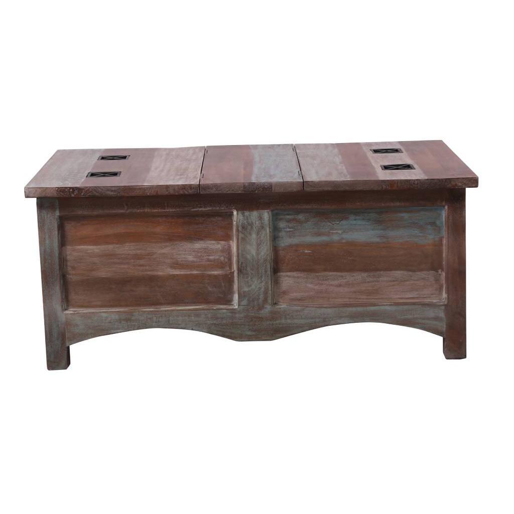 JAMILASOLID MANGO WOOD VINTAGE STYLE INDIAN COFFEE TABLE I MULTI COLOURED