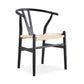 SOLID BEECHWOOD TIMBER WISHBONE CHAIR IN BLACK - MyChocolateWood