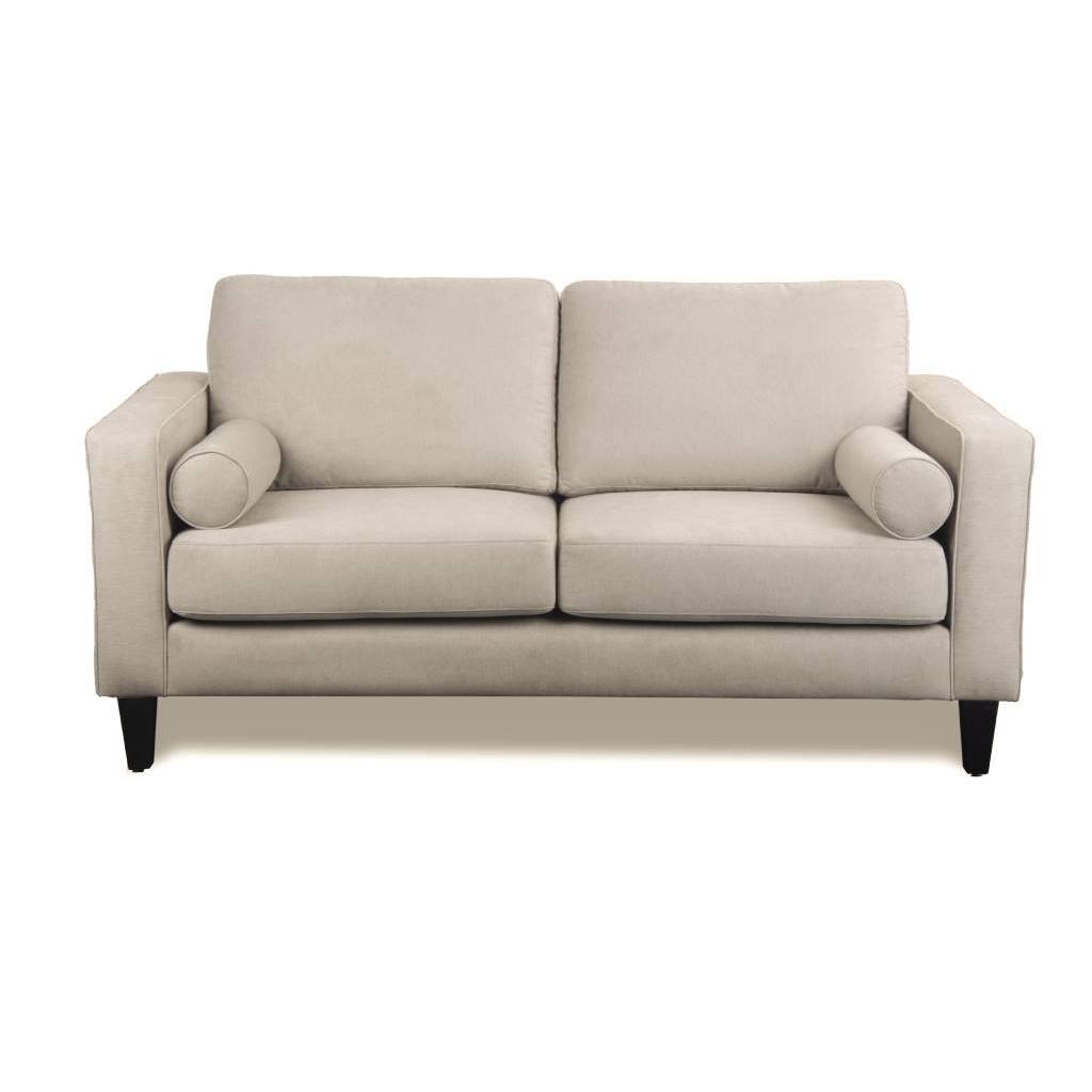 RENATA 2-SEATER LOUNGE SOFA COUCH SETTEE NOUGAT COLOURED FABRIC