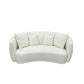PRIMROSE BOUCLE FABRIC2.5-SEATER SOFA IN WHITE - MyChocolateWood