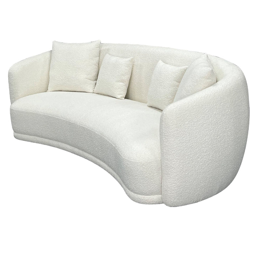 PRIMROSE BOUCLE FABRIC2.5-SEATER SOFA IN WHITE - MyChocolateWood