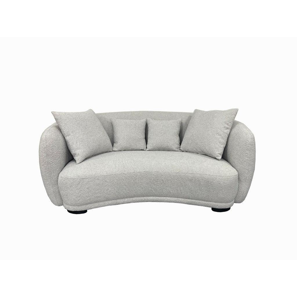 PRIMROSE BOUCLE FABRIC2.5-SEATER SOFA IN LIGHT GREY - MyChocolateWood