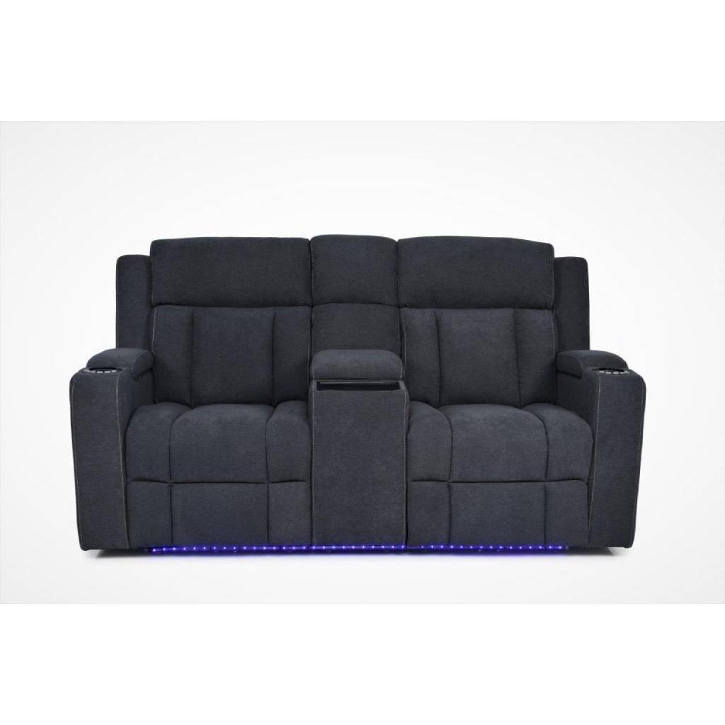 EBONY 2-SEATER FABRIC ELECTRIC RECLINER IN \BLACK