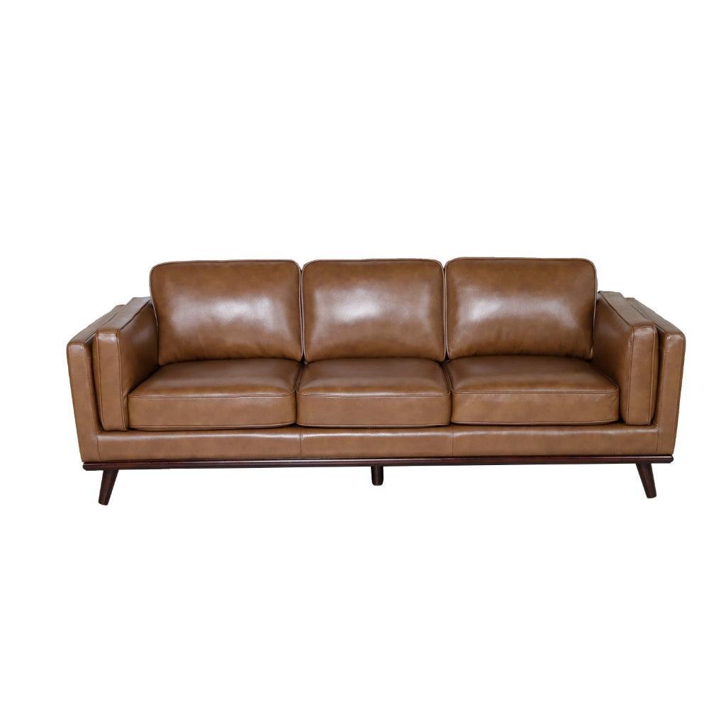 FAYE FULL LEATHER 3-SEATER + 2-SEATER PACKEG DEAL SOFAS/SETTEES/COUCHS IN NATURE SCOTCH