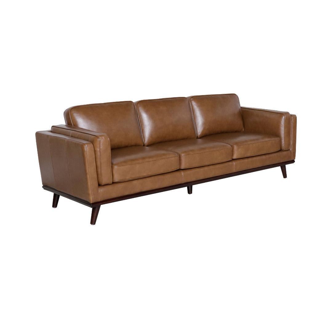 FAYE FULL LEATHER 3-SEATER + 2-SEATER PACKEG DEAL SOFAS/SETTEES/COUCHS IN NATURE SCOTCH