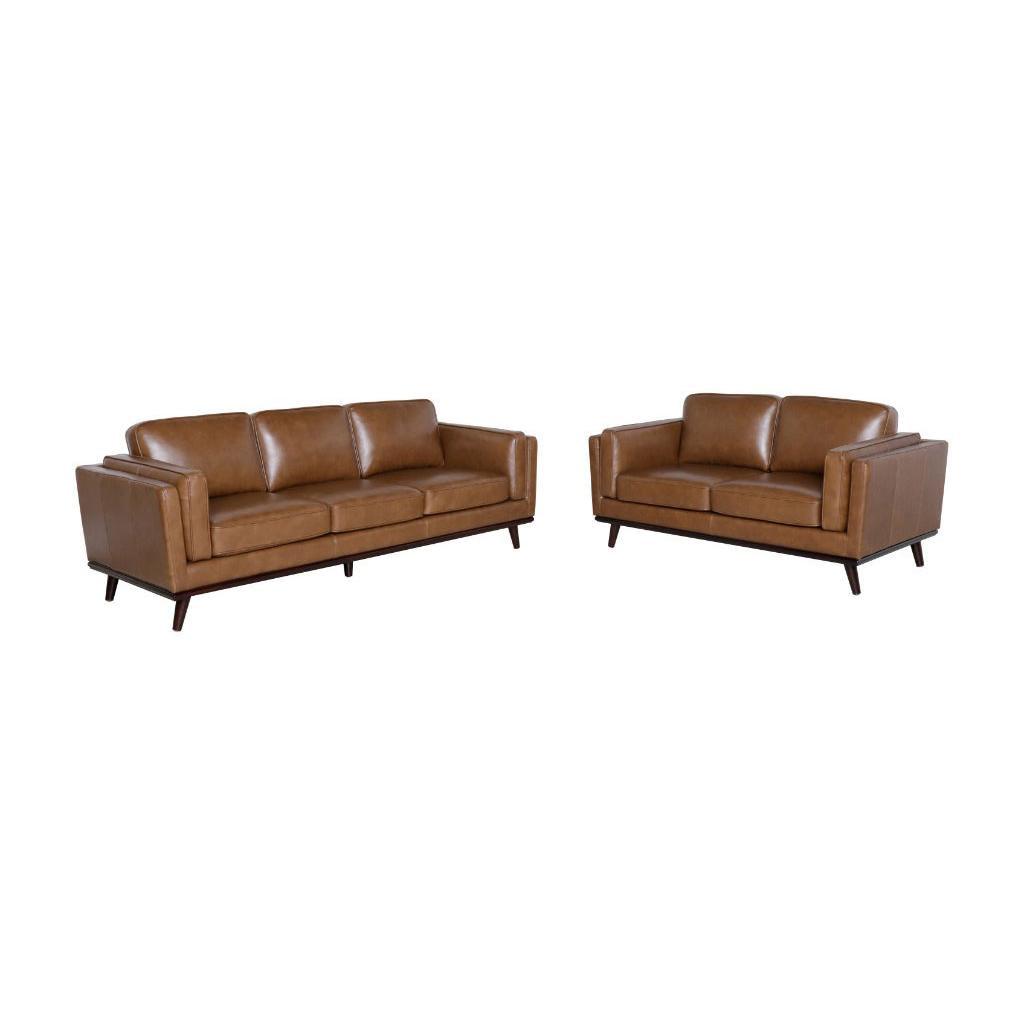 FAYE FULL LEATHER 3-SEATER + 2-SEATER PACKEG DEAL SOFAS/SETTEES/COUCHS IN NATURE SCOTCH
