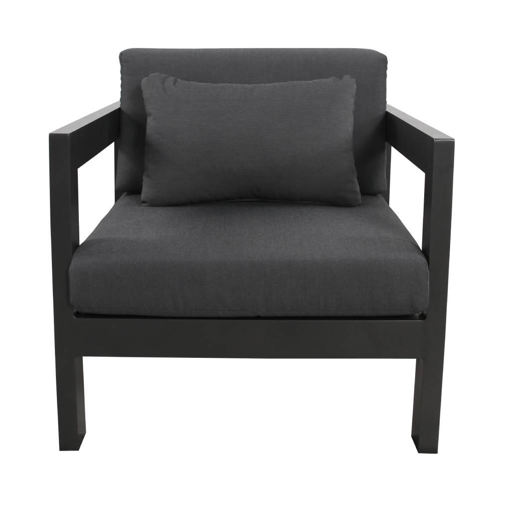 FRITZ OUTDOORS SINGLE SOFA IN CHARCOAL/DARK GREY