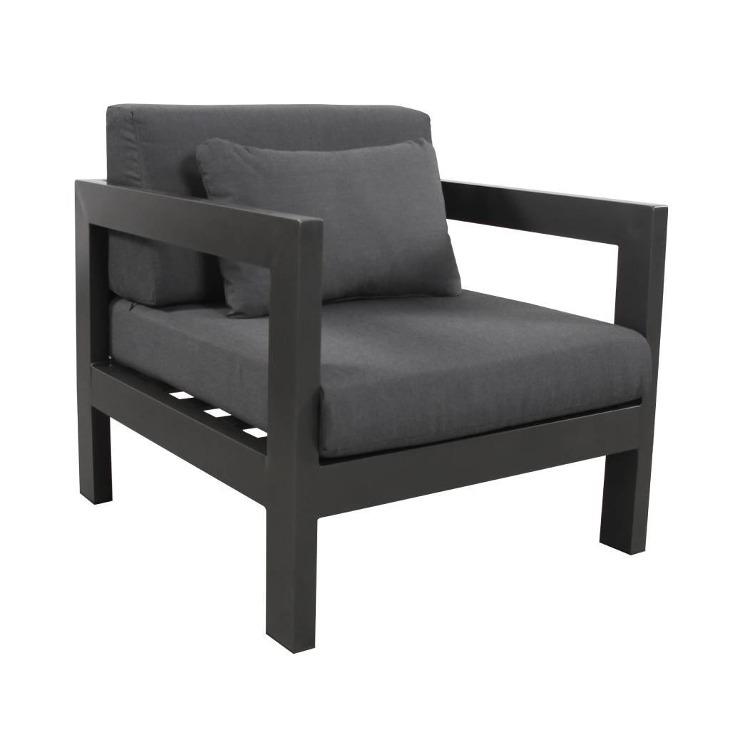 FRITZ OUTDOORS SINGLE SOFA IN CHARCOAL/DARK GREY