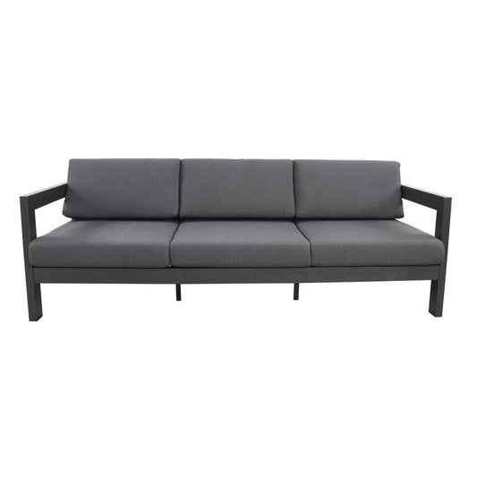 FRITZ OUTDOORS 3-SEATER SOFA IN CHARCOAL/DARK GREY