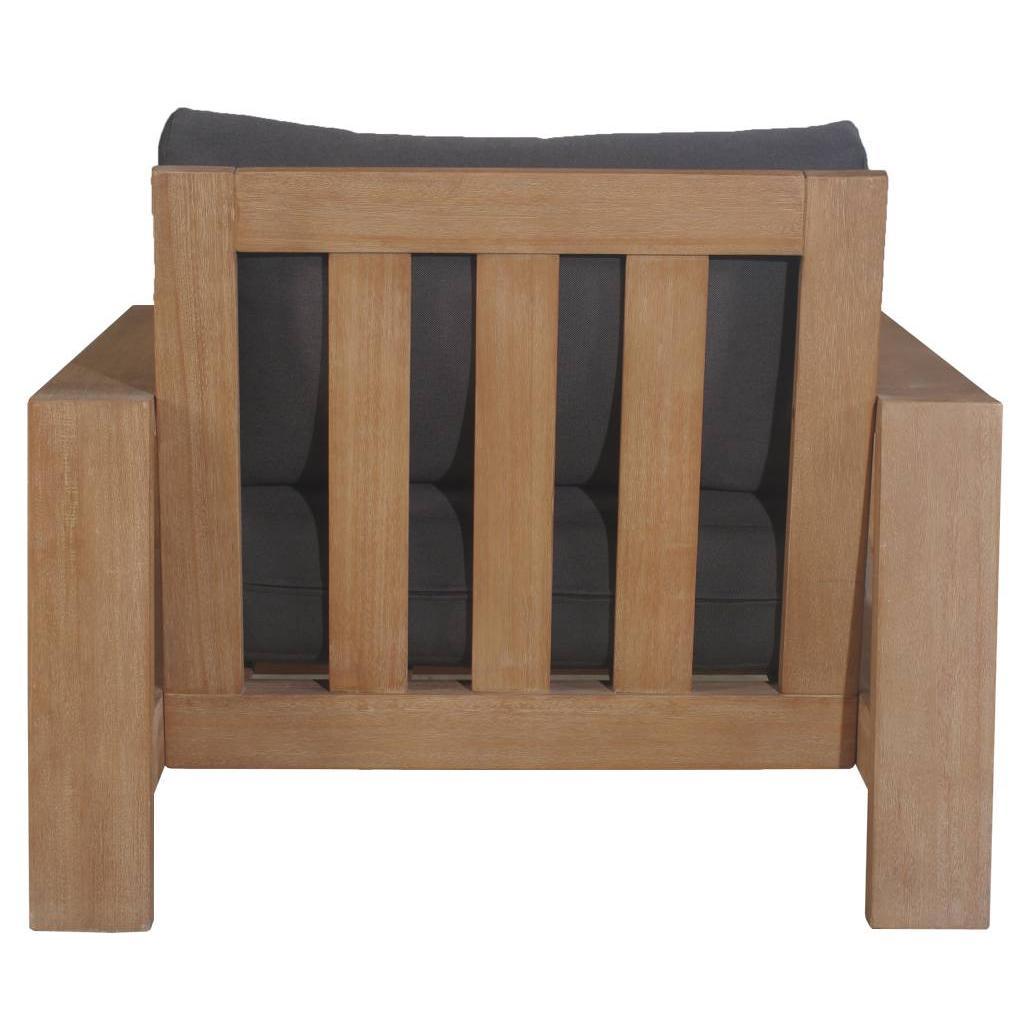 ALANYA HAMPTONS OUTDOOR ARMCHAIR/SOFA CHAIR EUCALYPTUS FRAME DARK CHARCOAL