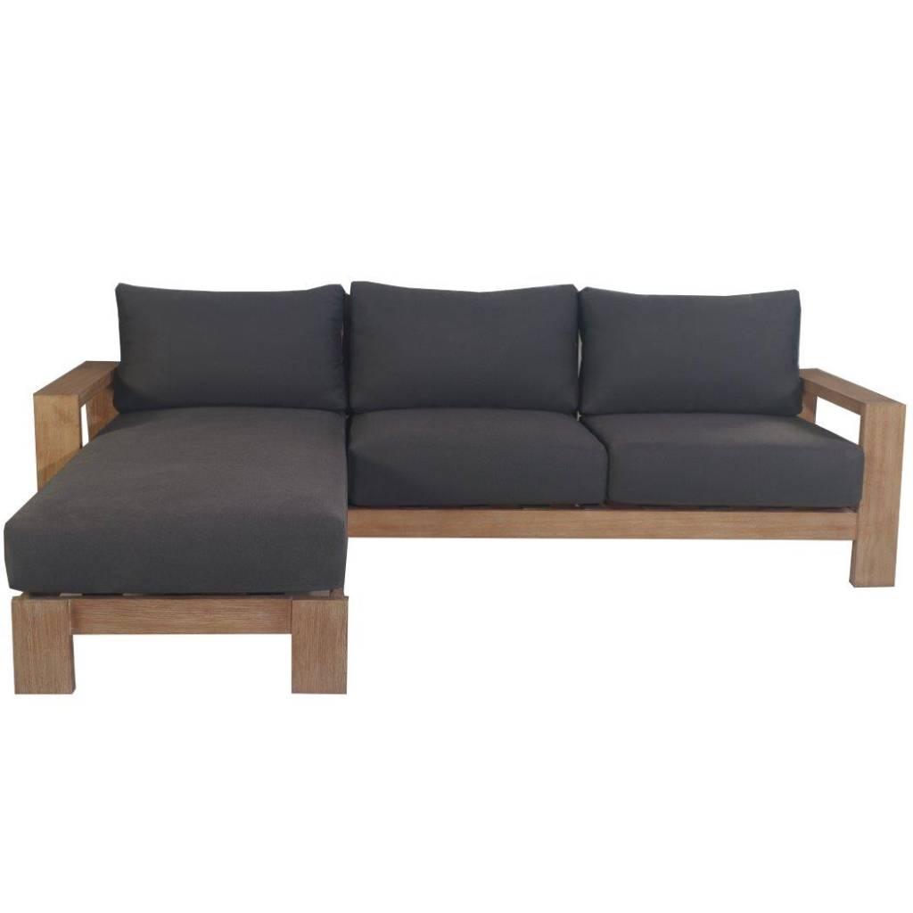 ALANYA HAMPTON OUTDOOR 3-SEATER REVERSIBLE CHAISE SOFA EUCALYPTUS/DARK CHARCOAL