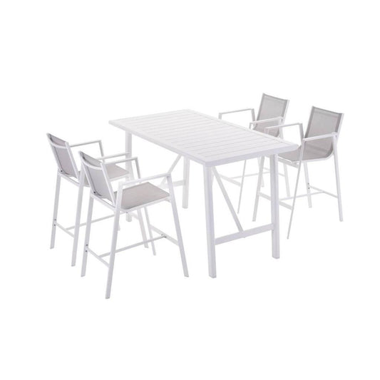 NARANG OUTDOORS 5PC BAR SET-LIGHT GREY/WHT(2PC)