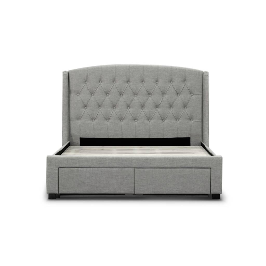 PASCAL HAMPTONS STYLE DOUBLE SIZE BED IN STONE