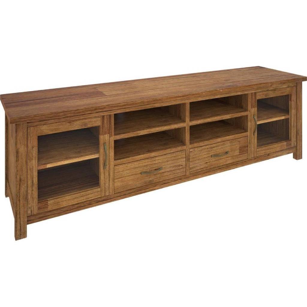 COPE MOUNTAIN ASH 2 GLASS DOORS & 2 DRAWERS & 4 SHELVES TV/ENTERTAINMENT UNIT IN NATURAL