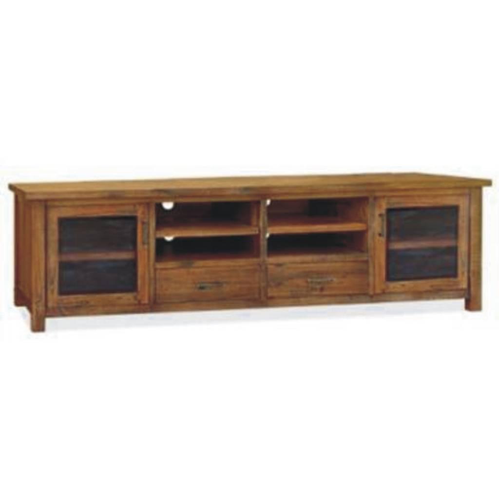 COPE MOUNTAIN ASH 2 GLASS DOORS & 2 DRAWERS & 4 SHELVES TV/ENTERTAINMENT UNIT IN NATURAL