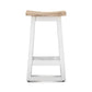 PAPAYA SOLID MANGO WOOD STOOL WHITE BASE & WHITEWASH TOP - MyChocolateWood