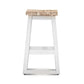 PAPAYA SOLID MANGO WOOD STOOL WHITE BASE & WHITEWASH TOP - MyChocolateWood