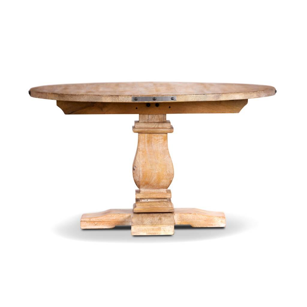 ASTI PEDESTAL STYLE LEG ROUND DINING TABLE IN HONEY WASH