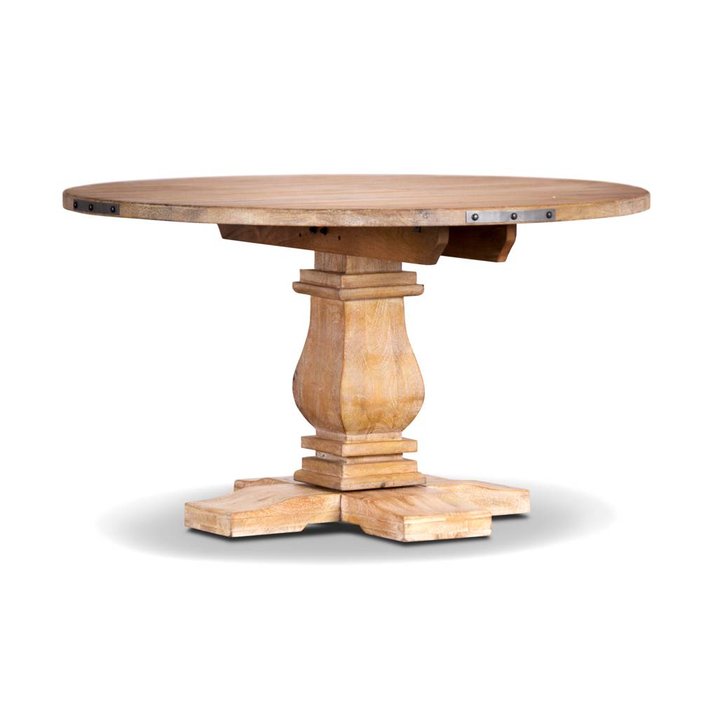 ASTI ROUND  PEDESTAL DINING TABLE IN HONEY WASH