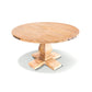 ASTI MANGO WOOD ROUND PEDESTAL DINING TABLE 135CM + 4 X ROSSI HAMPTONS DINING CHAIR WITH A LINEN FABRIC IN BEIGE- PACKAGE DEAL - MyChocolateWood