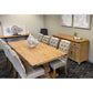ASTI RECTANGULAR PEDESTAL DINING TABLE IN HONEY WASH 230CM - MyChocolateWood