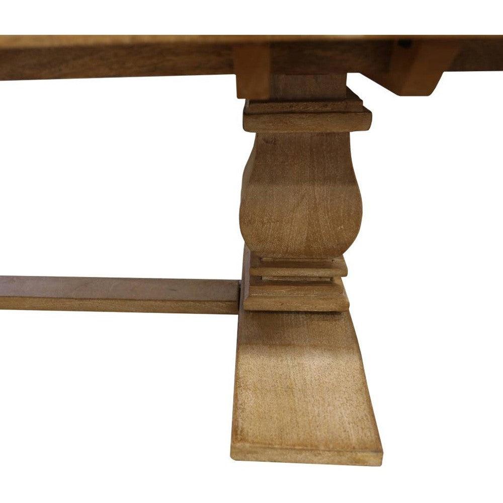 ASTI SOLID MANGO WOOD PEDESTAL COFFEE TABLE IN HONEY WASH - MyChocolateWood