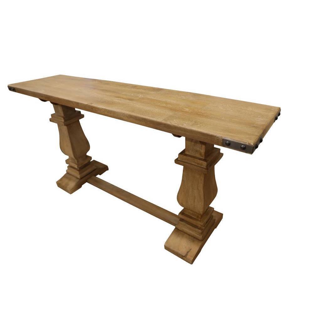 ASTI PEDESTAL STYLE LEG CONSOLE TABLE IN HONEY WASH