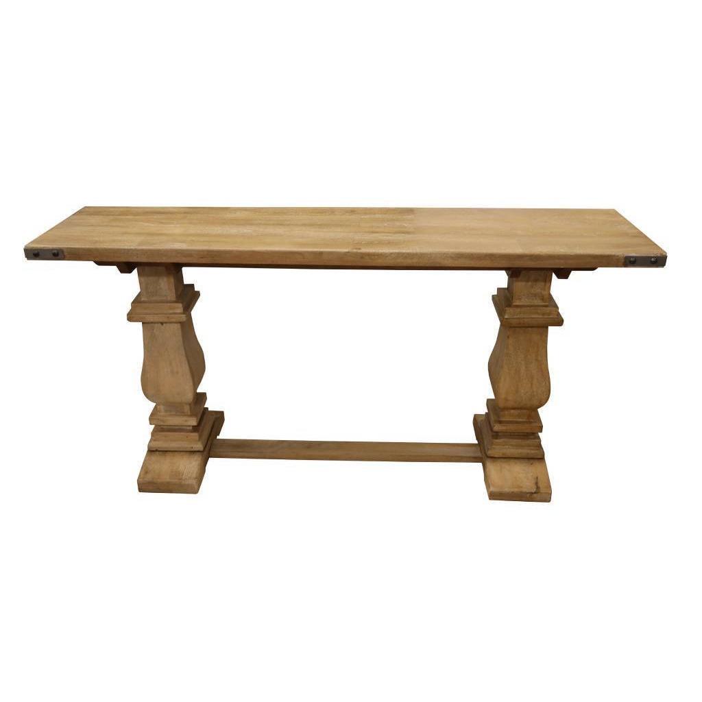 ASTI PEDESTAL STYLE LEG CONSOLE TABLE IN HONEY WASH