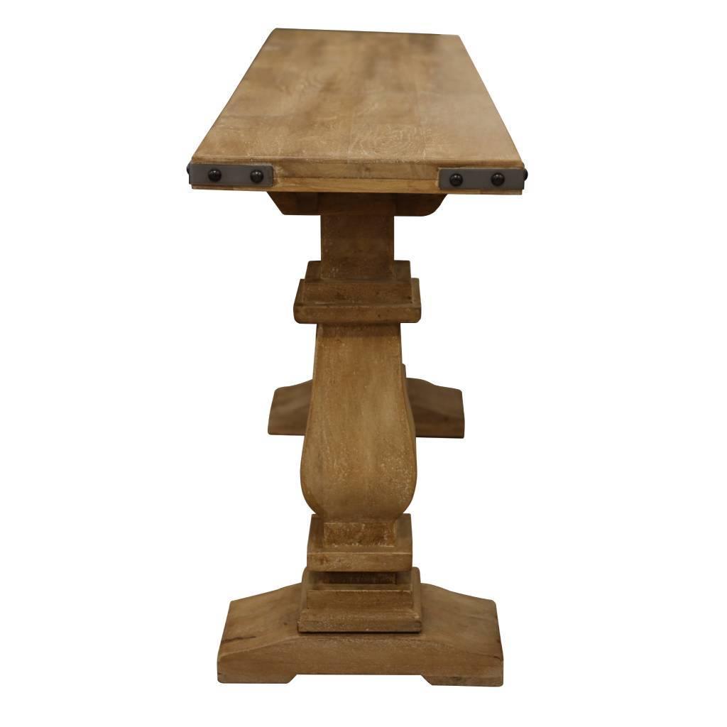 ASTI PEDESTAL STYLE LEG CONSOLE TABLE IN HONEY WASH