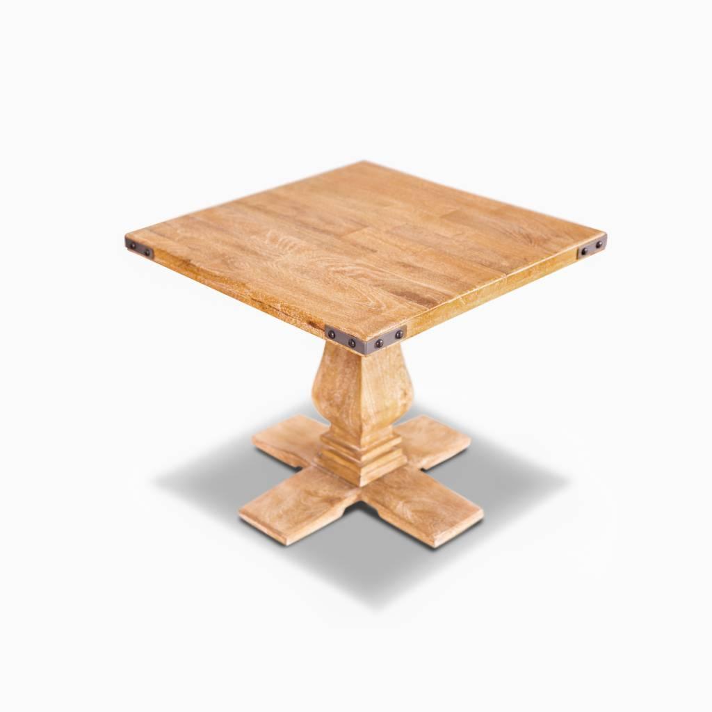 ASTI PEDESTAL STYLE LEG MANGO WOOD LAMP TABLE IN HONEY WASH