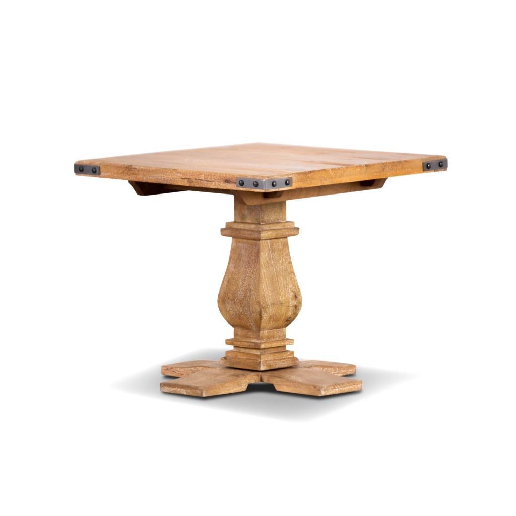 ASTI PEDESTAL STYLE LEG MANGO WOOD LAMP TABLE IN HONEY WASH