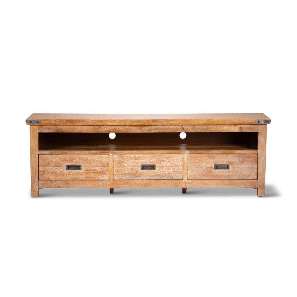 ASTI SOLID MANGO WOOD TV UNIT IN HONEY WASH