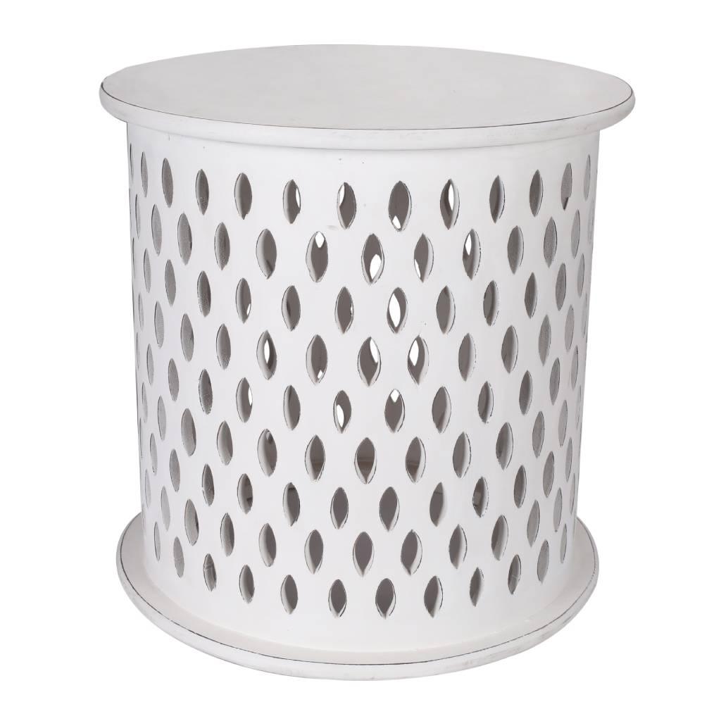 MOSAIC ROUND SIDE TABLE 50X50X50CM-WHITE
