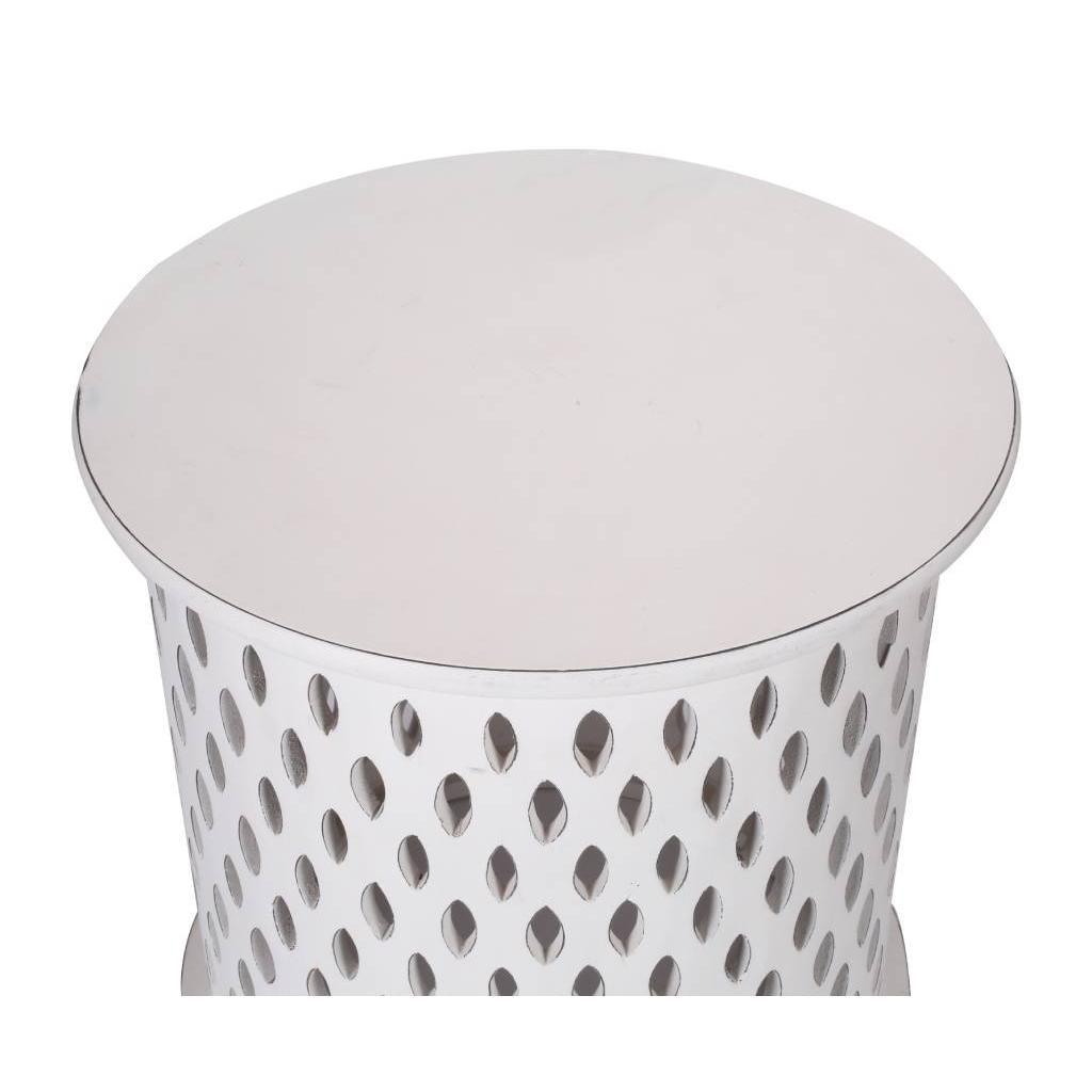 MOSAIC ROUND SIDE TABLE 50X50X50CM-WHITE