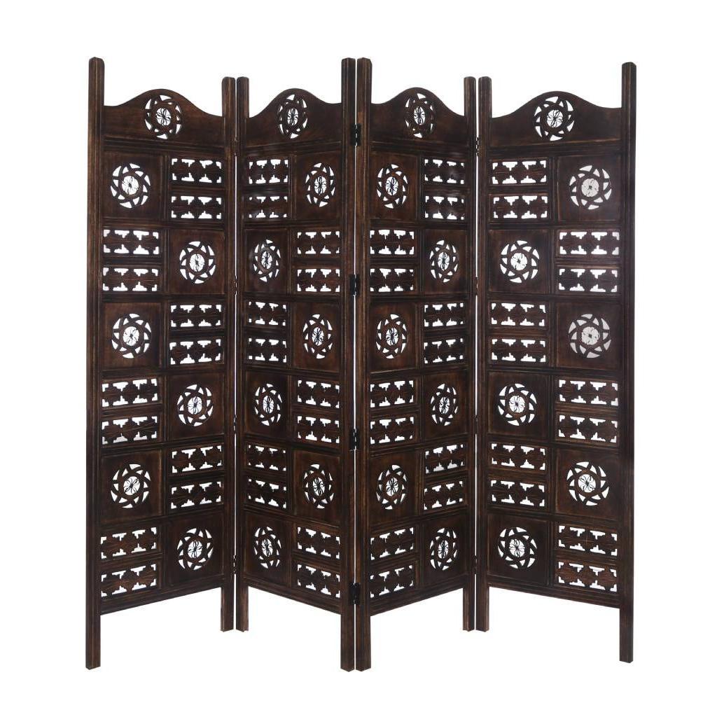 CIRCLE SCREEN 4 PANELS IN BURNT FINISH