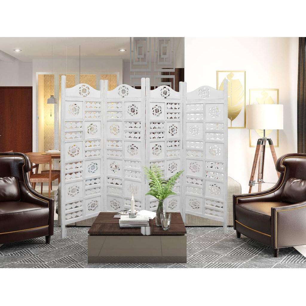CIRCLE SCREEN 4 PANELS IN  IN WHITE