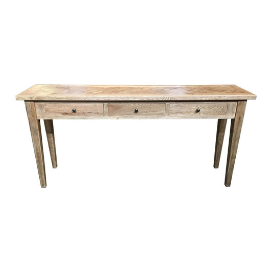DUTCHY FRENCH PROVINCIAL HALL TABLE/CONSOLE TABLE 3 DRAWERS WITH PARQUETRY PATTERN 180 CM