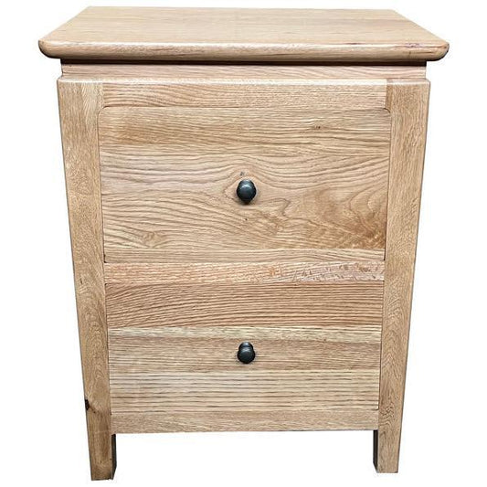 2 X ELLA SOLID OAK 2 DRAWERS BEDSIDE TABLES