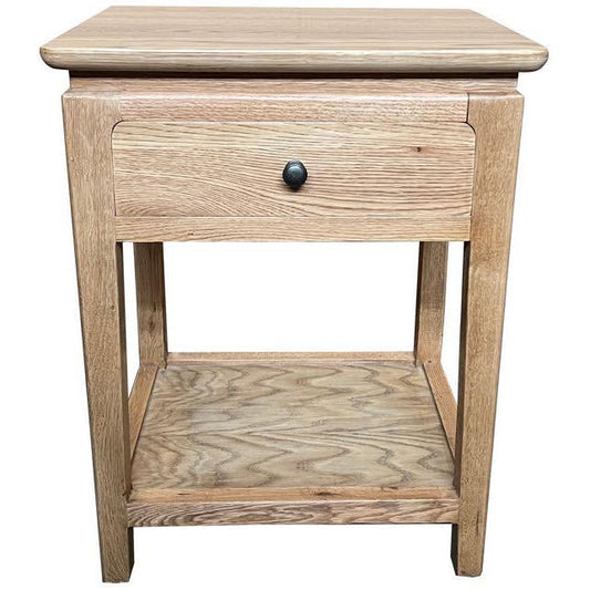 2 X ELLA SOLID OAK BEDSIDE TABLES WITH A SHELF