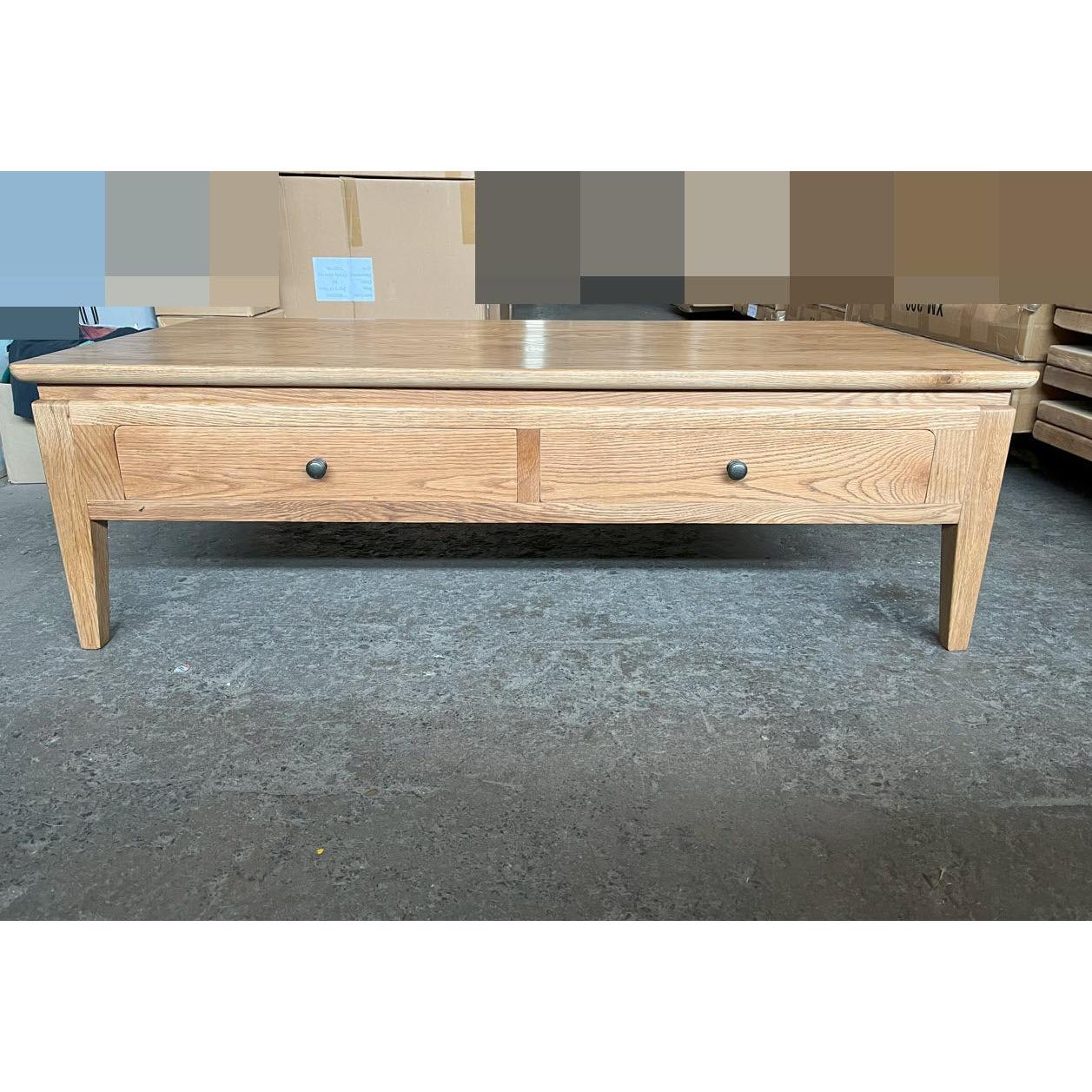 ELLA SOLID OAK 2 DRAWER COFFEE TABLE