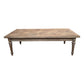 MORO RUSTIC RECYCLED  ELM COFFEE TABLE WITH PARQUETRY TOP 140CM