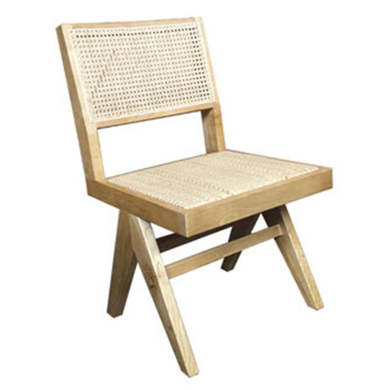 BELVIL RECYCLED ELM/ RATTAN HAMPTON STYLE CASUAL DINING CHAIR IN NATURAL